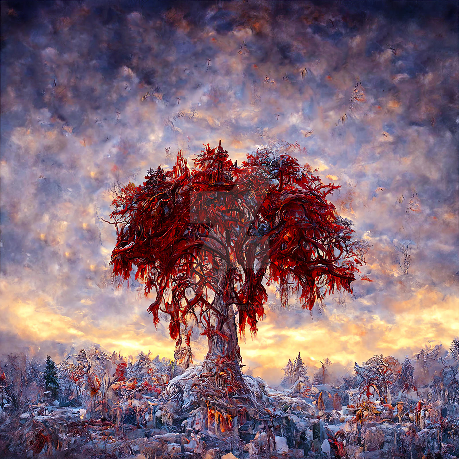 Celestial Red Tree original by ExordiumFractal on DeviantArt