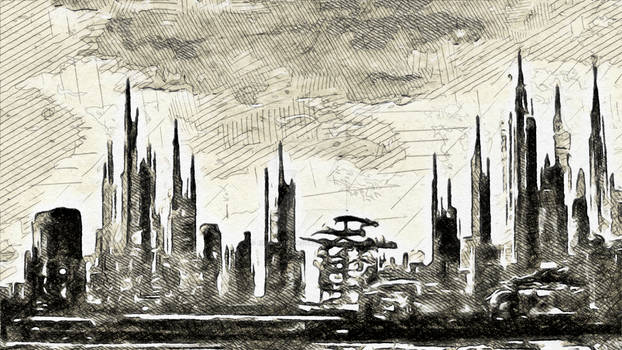 Futuristic city Sketch