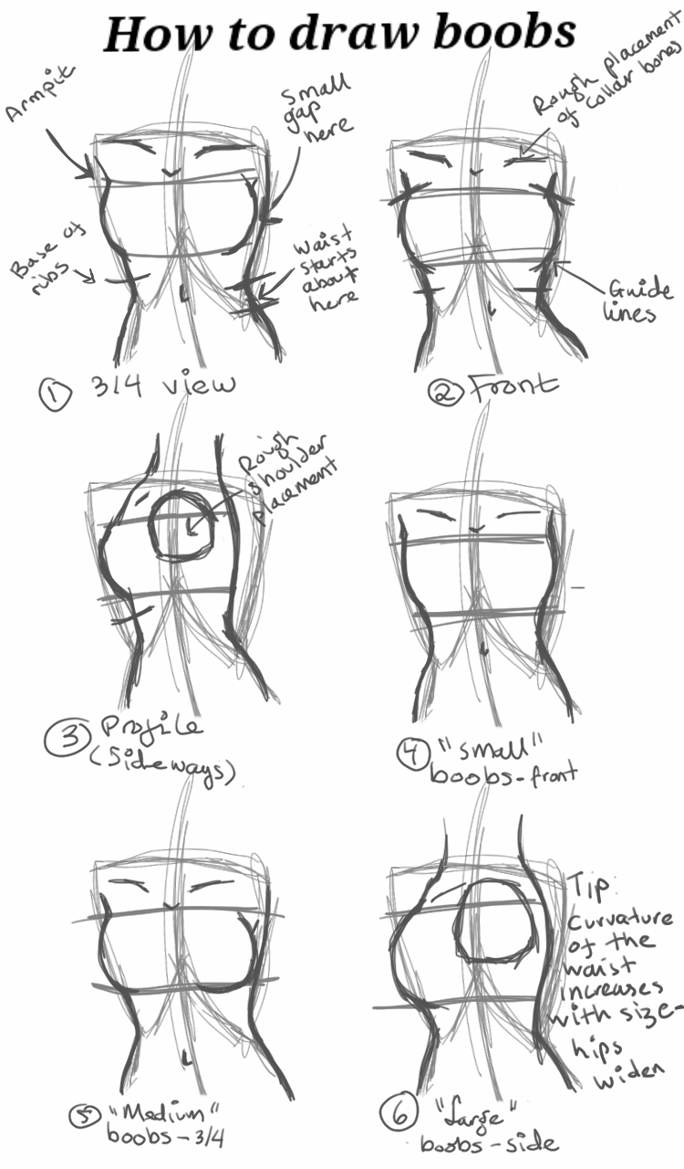 how to draw boobs by PockyQueen132 on DeviantArt