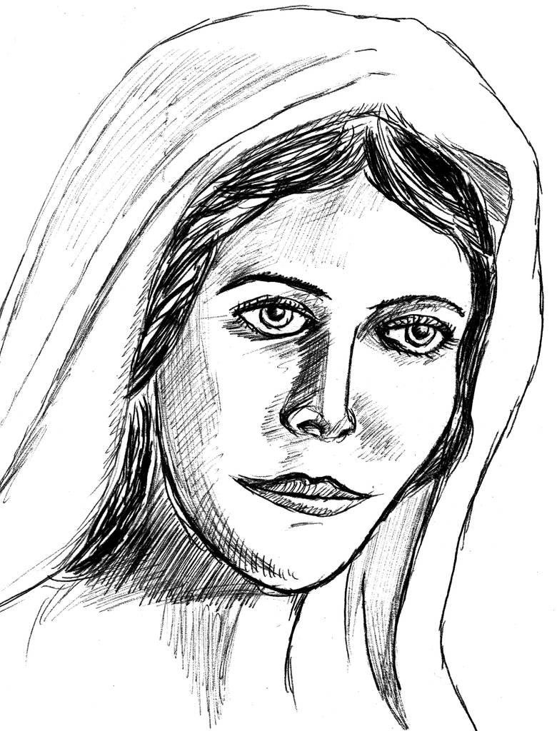 Mary / Pen drawing by Zakharii on DeviantArt