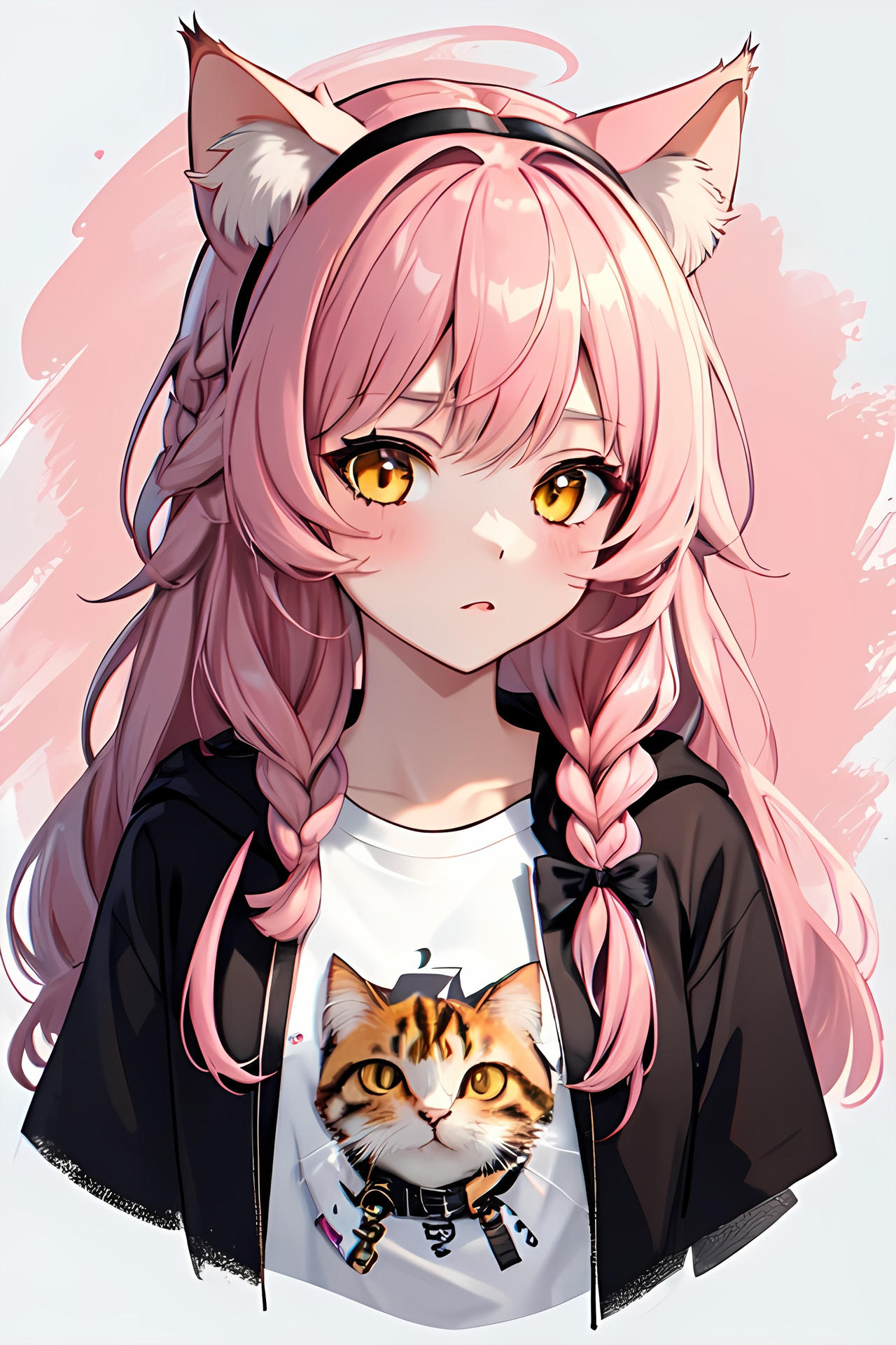 Anime girl with cat ears by InstaAi on DeviantArt