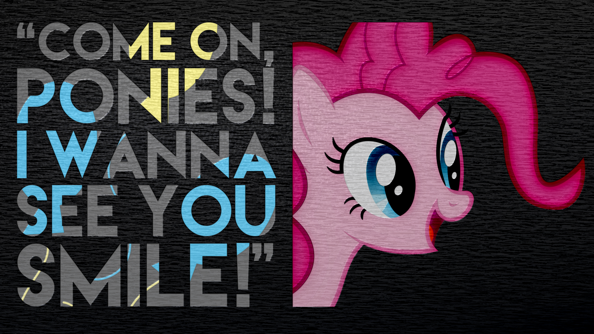 Pinkie Pie Charcoal Textured Wallpaper