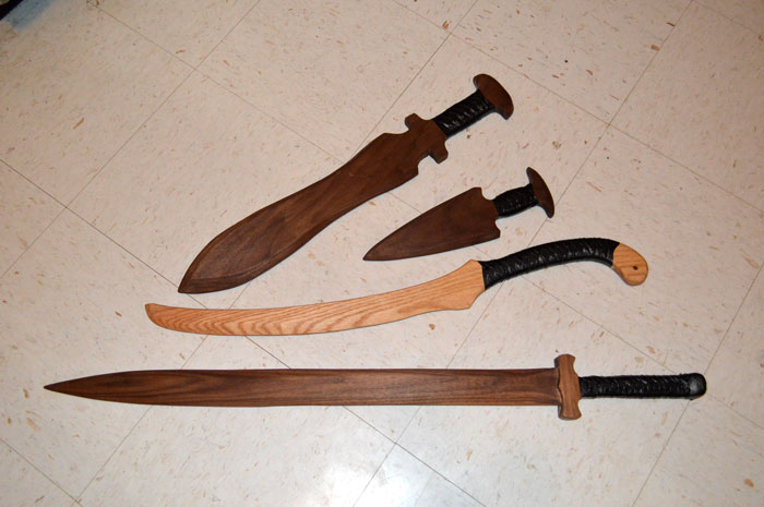 Walnut and Oak Swords