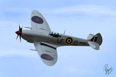 Supermarine Spitfire - Digital Painting by enzofrenzy