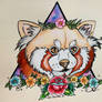 Red Panda Floral Queen