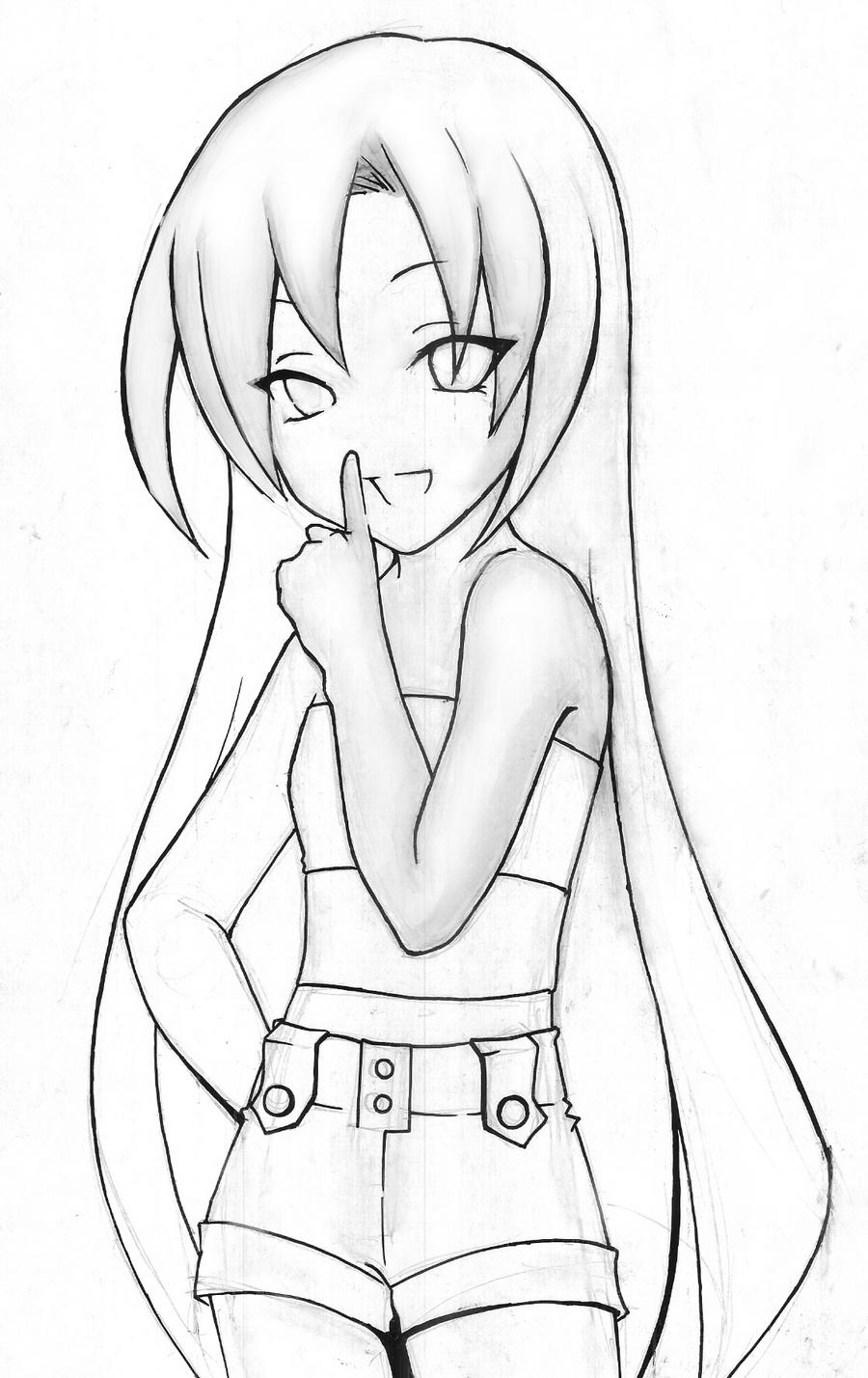 sketch anime girl by verllina on DeviantArt