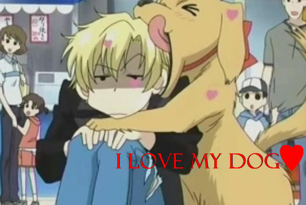 Tamaki hearts his dog