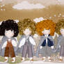 Frodo Sam Pippin and Merry Waldorf Dolls