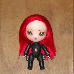 Chibi Black Widow inspired mini art doll by LilliamSlasher