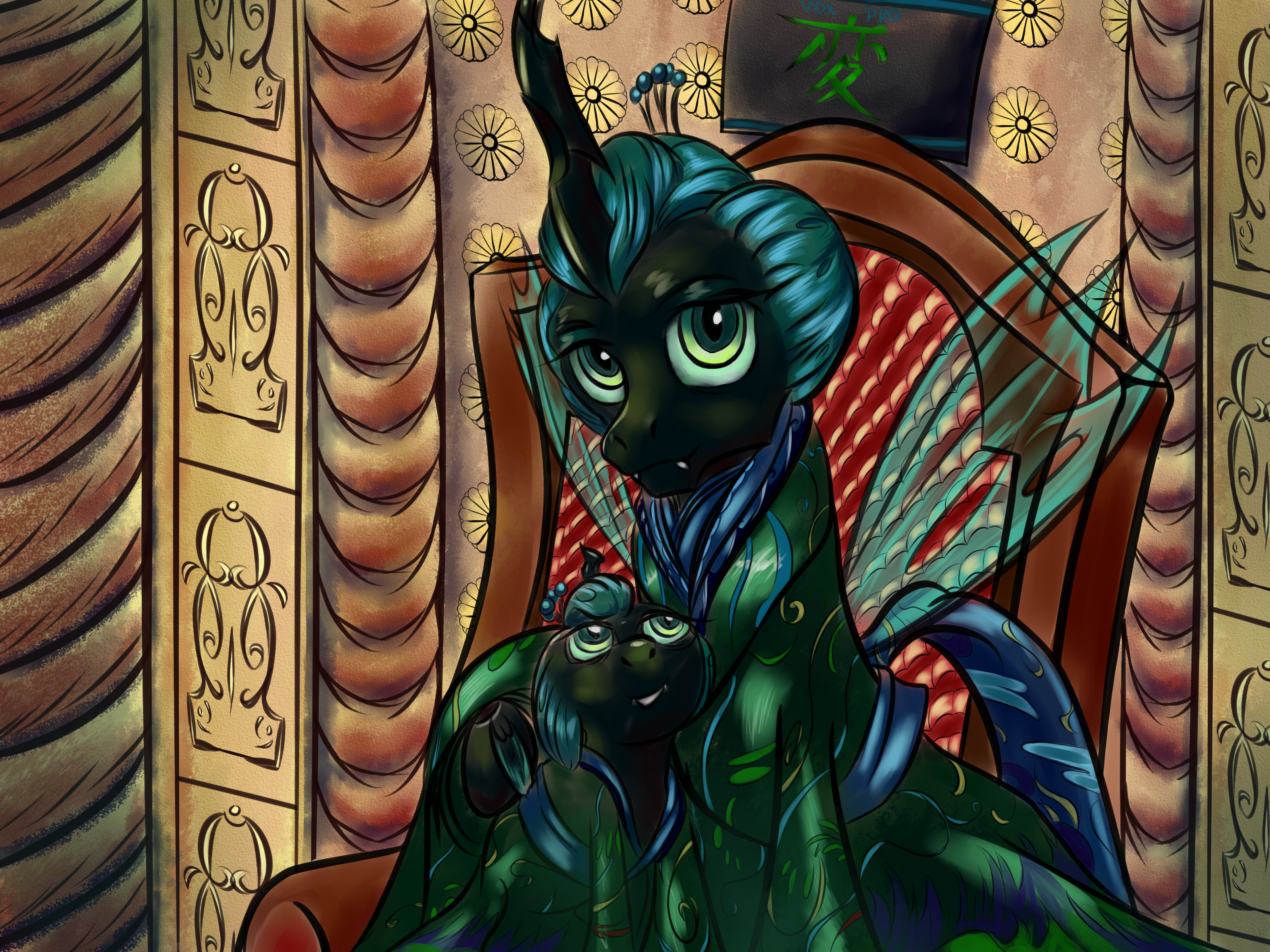 Queen Chrysalis and Princess Pupa - Royal Portrait
