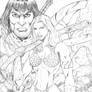 Red Sonja and Conan Pencil