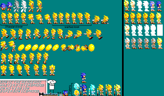 AudioReam on X: I've done one of Sonic's 'Uneasy Balancing' Sprites from  Sonic 2 as a Super Sonic Sprite.  / X