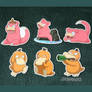 Psyduck and Slowpoke Stickers