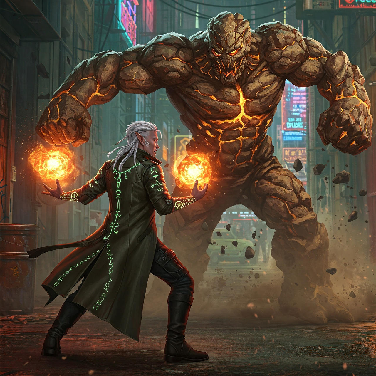 Shadowrun Elf Mage against Earth spirit by Ehran-the-Scribe on DeviantArt