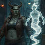 Shadowrun Troll Shaman and Spirit
