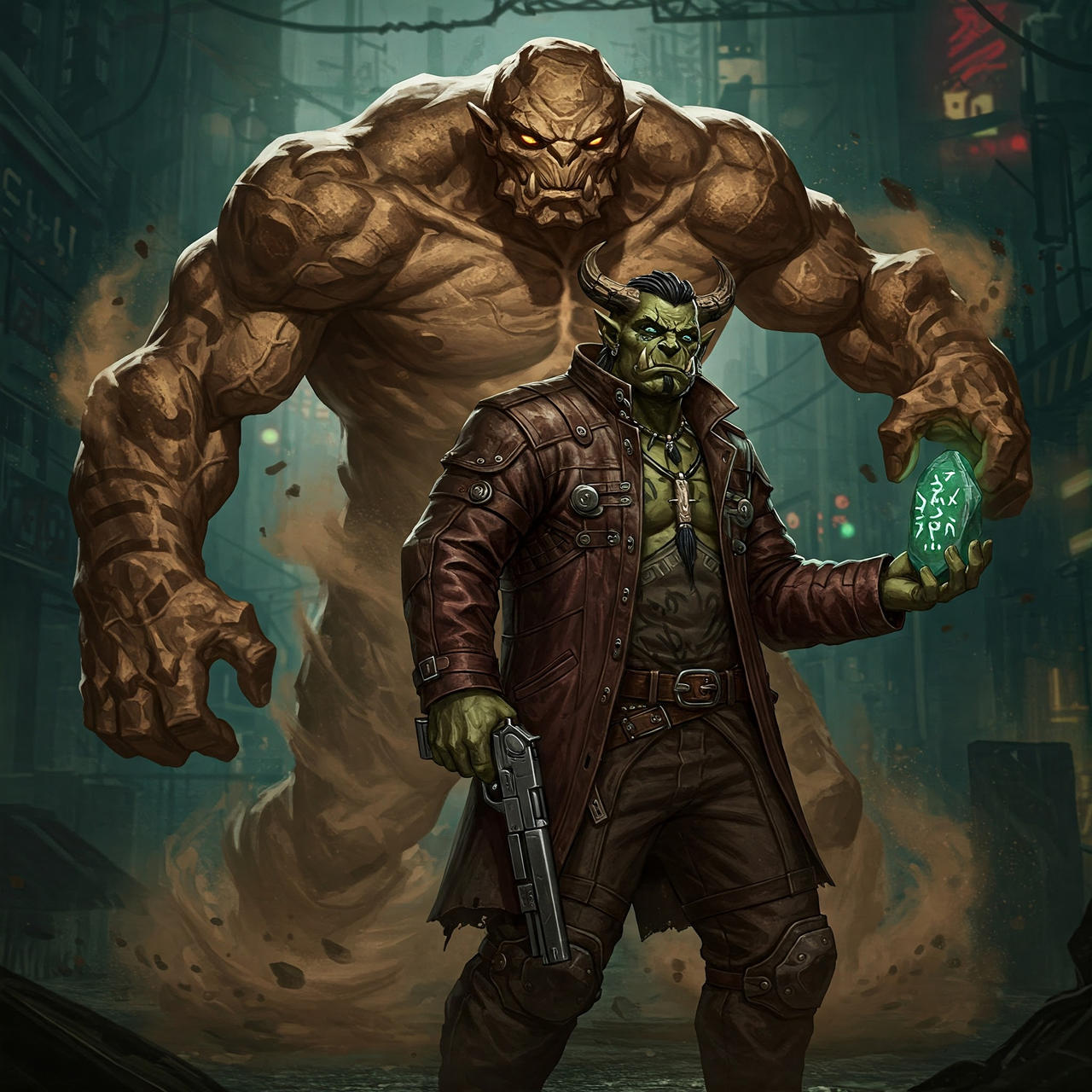 Shadowrun Rigger Troll Shadowrun Troll Shaman and Earth spirit by Ehran-the-Scribe on DeviantArt
