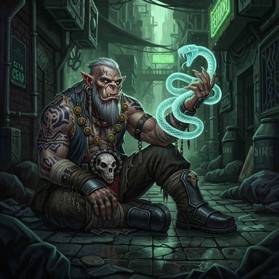 Shadowrun Ork 'Snake Shaman' by Ehran-the-Scribe on DeviantArt