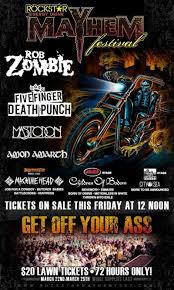 Line Up for Mayhem Fest 2013