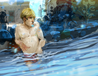 Sketchbook Painting: Guy in Pool