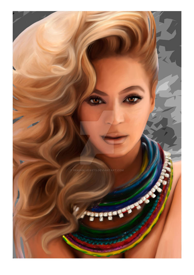 Beyonce portrait by BrainBlueArts on DeviantArt