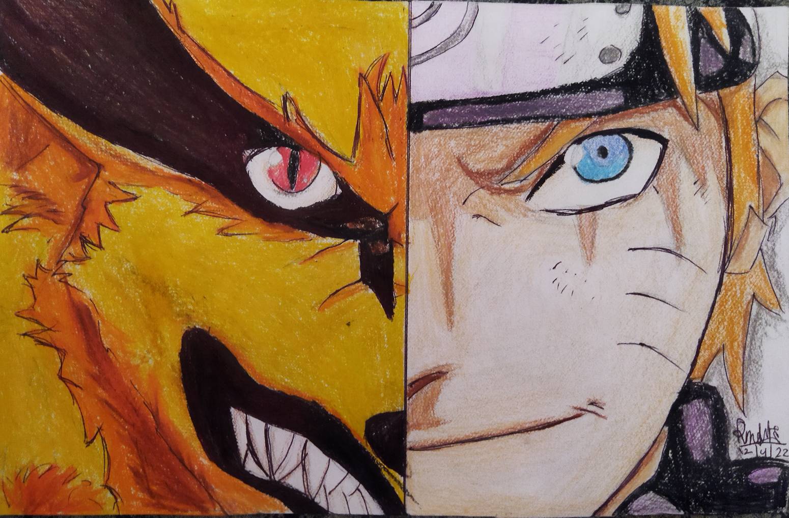 Kurama and naruto drawing by RidhiMojik on DeviantArt