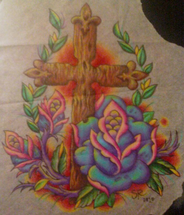 Cross and Roses