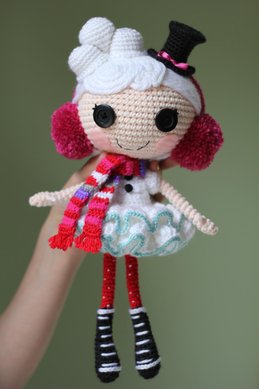 LALALOOPSY Winter Snowflake Crochet Amigurumi Doll