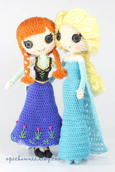 Anna And Elsa Crochet Amigurumi Dolls