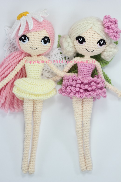 Althaena and Chrysanna Fairy Crochet Dolls