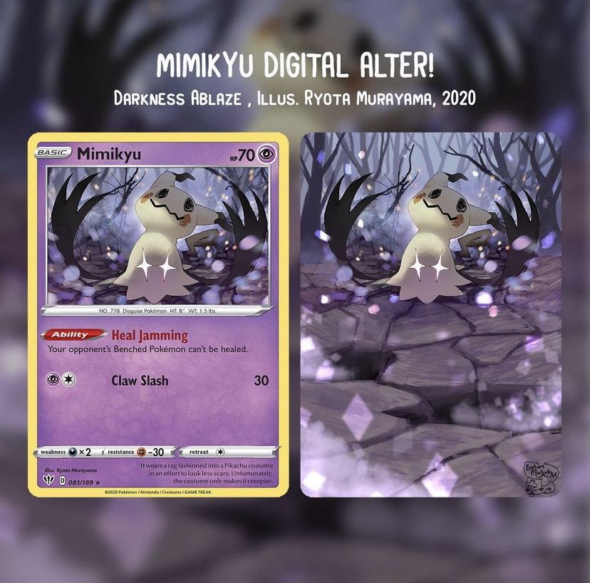 Mimikyu digital card by barbaramachadoart on DeviantArt