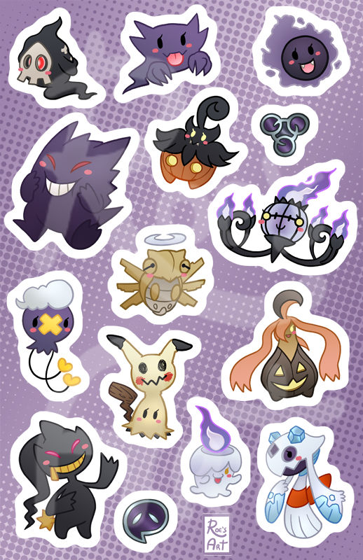 Ghost-Type Group - Pokemon Group Stickers – Shinnoyume