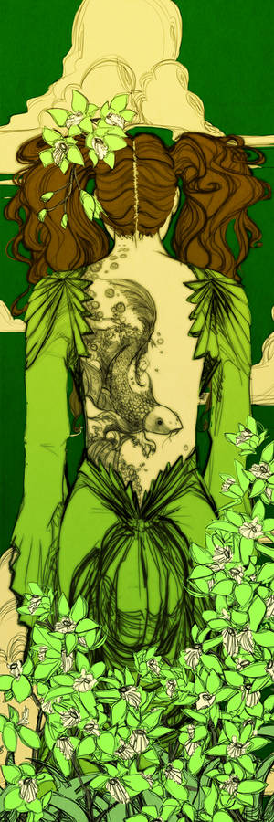 Green Orchid Bookmark Revised