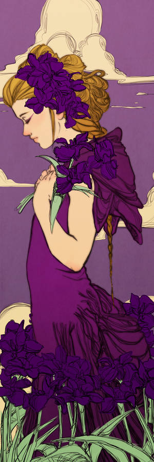 Violet Iris Bookmark Revised