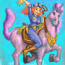 Police woman riding unicorn