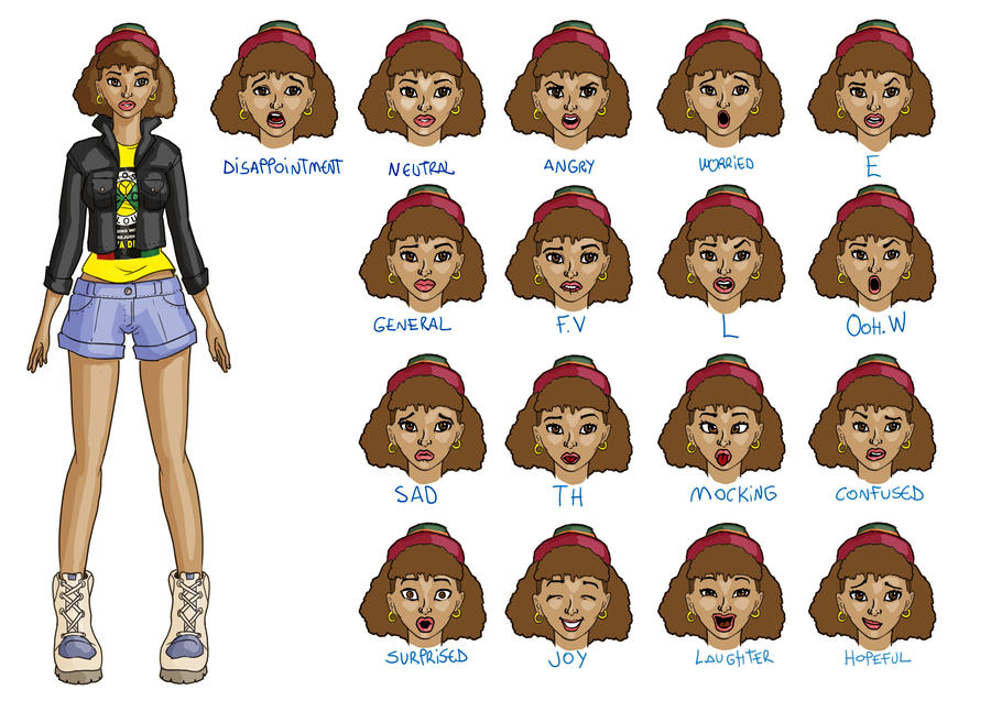 Character expression sheet 2 color by gasparsabater on DeviantArt