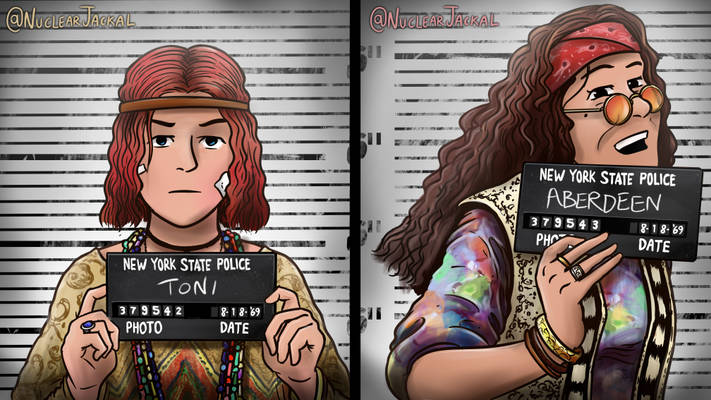 Toni and Aberdeen Mugshot art meme