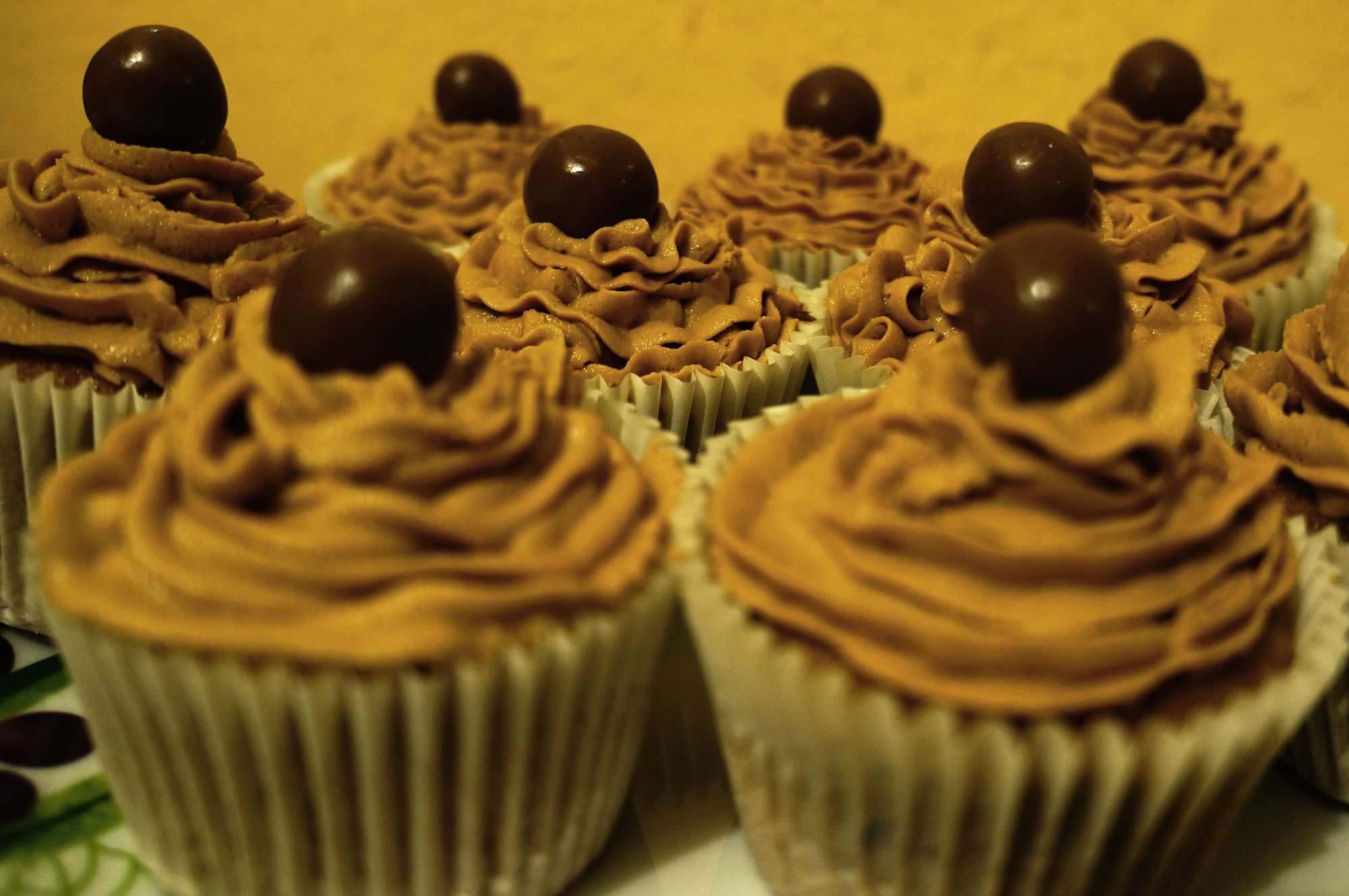 Coffee cupcakes with malteasers