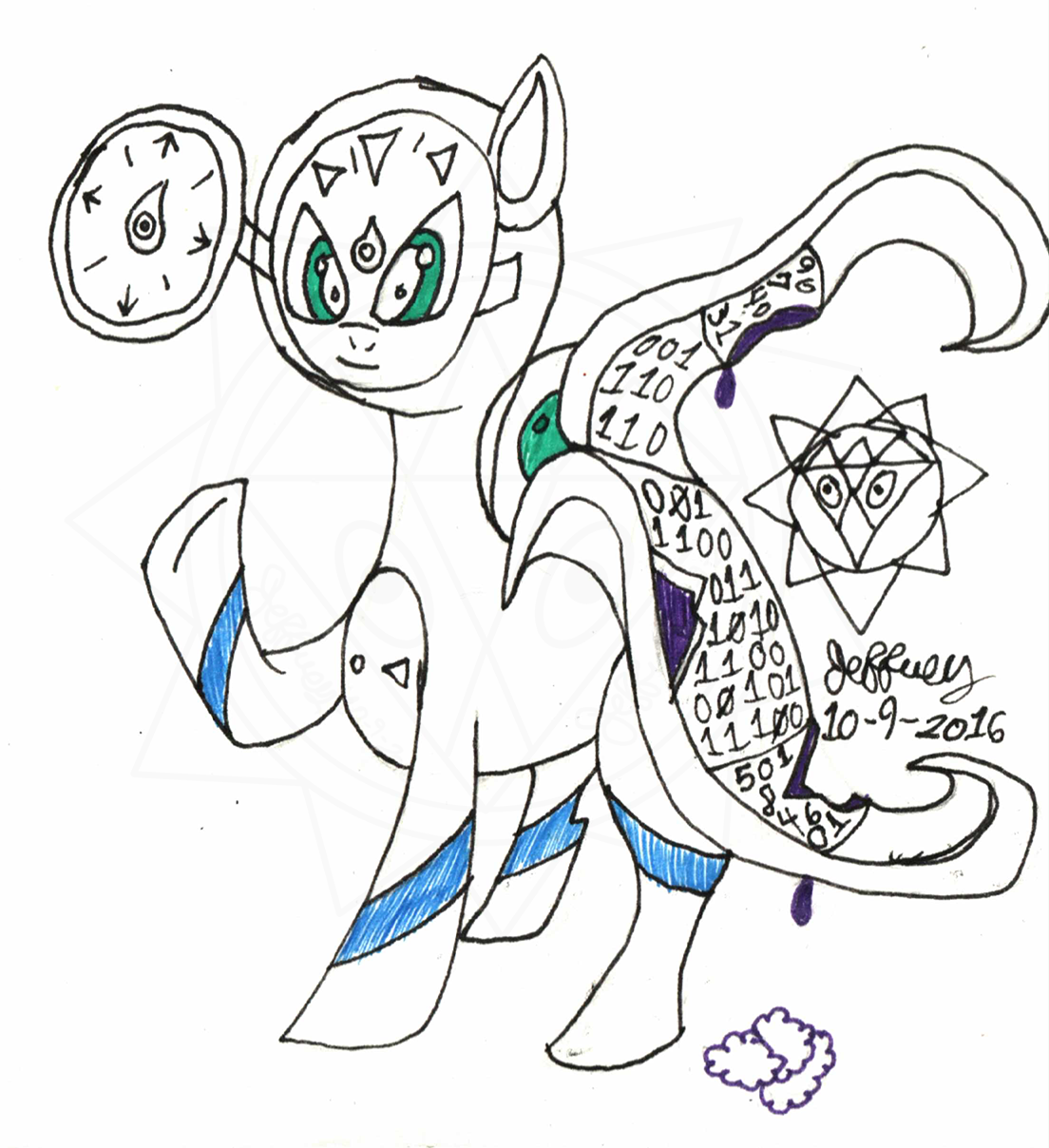 Inktober-Day9 Broken - Clock Pony