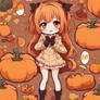 Cute Anime Pumpkin Spice Girl Kawaii