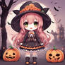 cute anime Halloween girl chibi kawaii