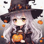 cute anime Halloween girl chibi
