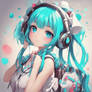 Cute anime jazzy girl cyan