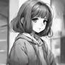Cute anime jazzy girl charcoal