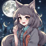 Cute Anime Jazzy Girl Wolf Moon