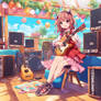 Cute Anime Jazzy Girl guitar