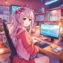 Cute Anime Girl Making Youtube Videos
