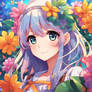 Cute Anime Jazzy Girl Flower