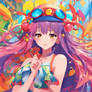Cute Anime Jazzy Girl colourful