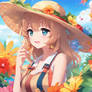 Cute Anime Jazzy Girl Sunhat