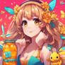 Cute Anime Jazzy Girl honeybee jar